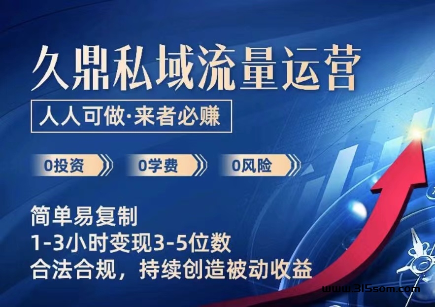 久鼎私域流量运营0️⃣投资0️⃣学费0️⃣风险 - 首码项目网-首码项目网