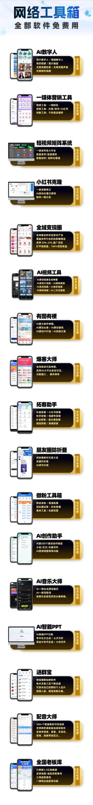 【网络工具箱】拓客、AI创作、克隆工具、矩阵系统等！ - 首码项目网-首码项目网